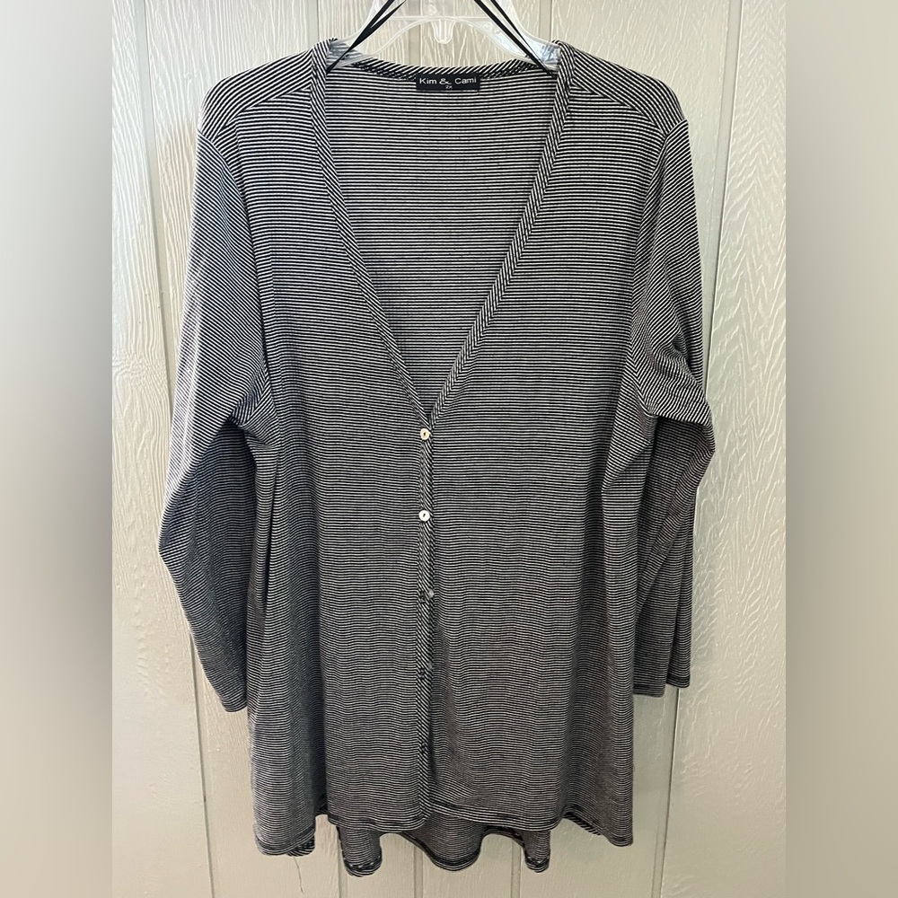 Kim & Cami Mini-Striped Cardigan